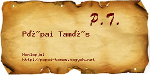 Pápai Tamás névjegykártya