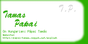tamas papai business card