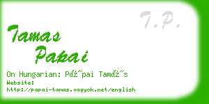 tamas papai business card